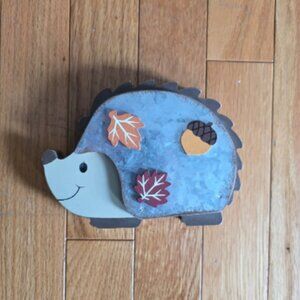 Wooden and Metal Hedgehog Fall Autumn Decor